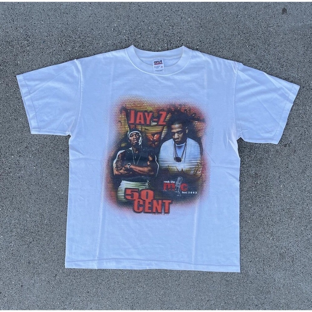Jay-Z 50 Cent Rock The Mic Rap T Shirt